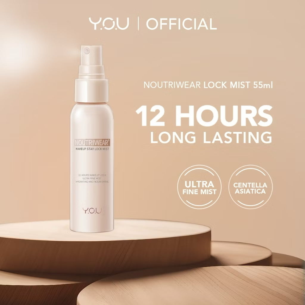 YOU NoutriWear+ Makeup Stay Setting Spray Lock Mist kawalan minyak Hydrating Nourishing Makeup tahan lama (55ml)