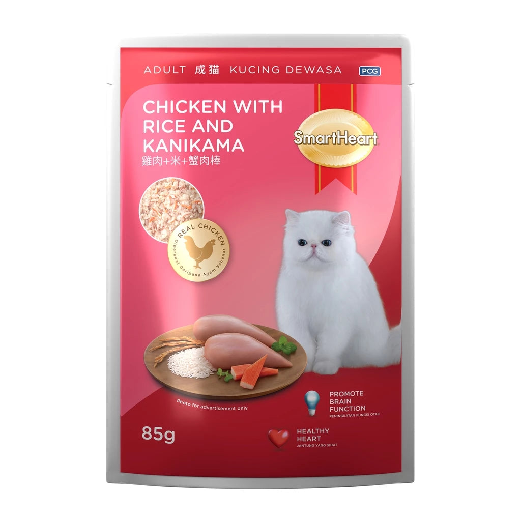 Smart Heart Cat Pouch Chicken With Rice & Kanikama 85g