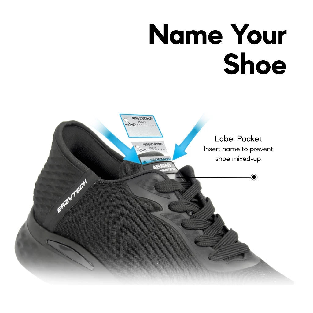 ABARO EazyTech+ DryTech+ Name Tech Canvas Shoes - Black EW7502N