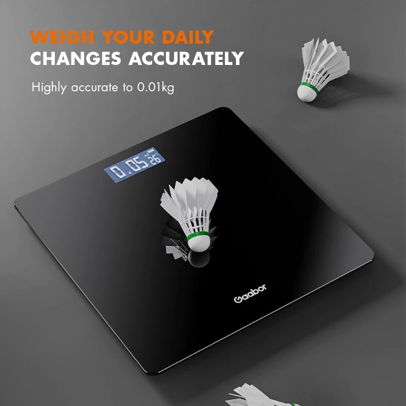 Gaabor Electronic Weight Scale Large LED HD Display Tempered Glass Black GWS-M01A
