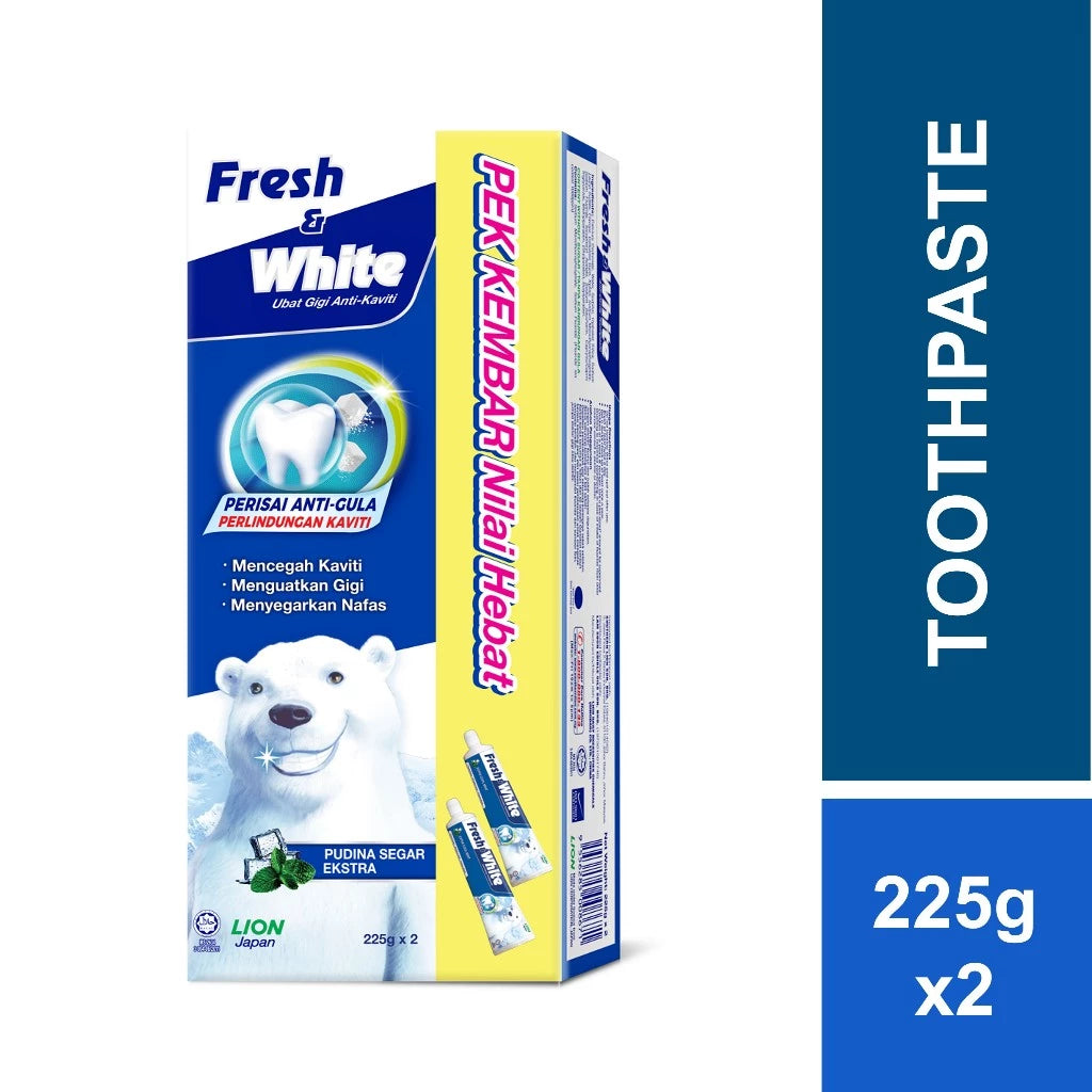 Fresh & White Toothpaste Extra Cool Mint Super Value Pack 2 x 225g
