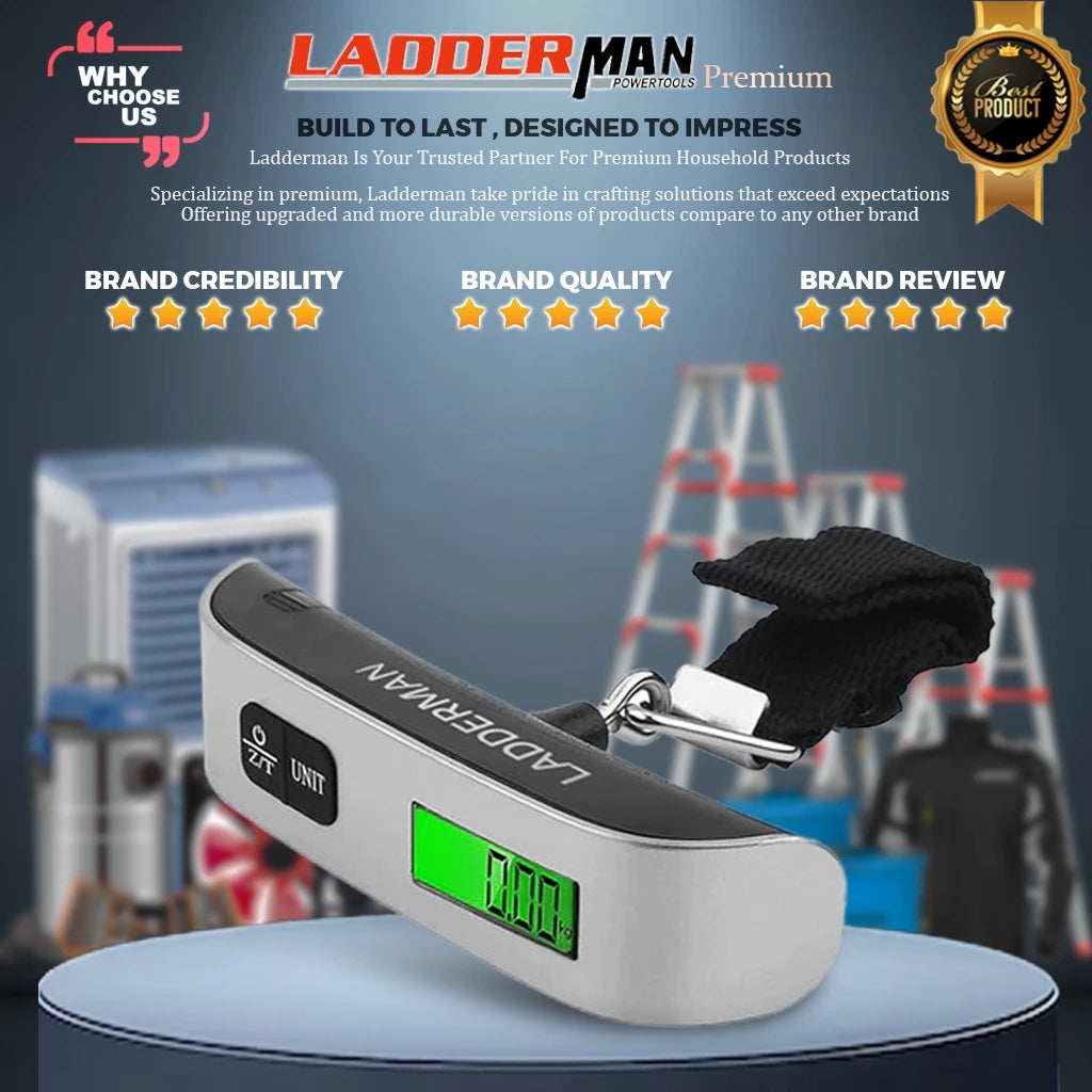 Digital Electronic LCD Luggage Scale Pocket Weighing Scales Thermometer 50kg