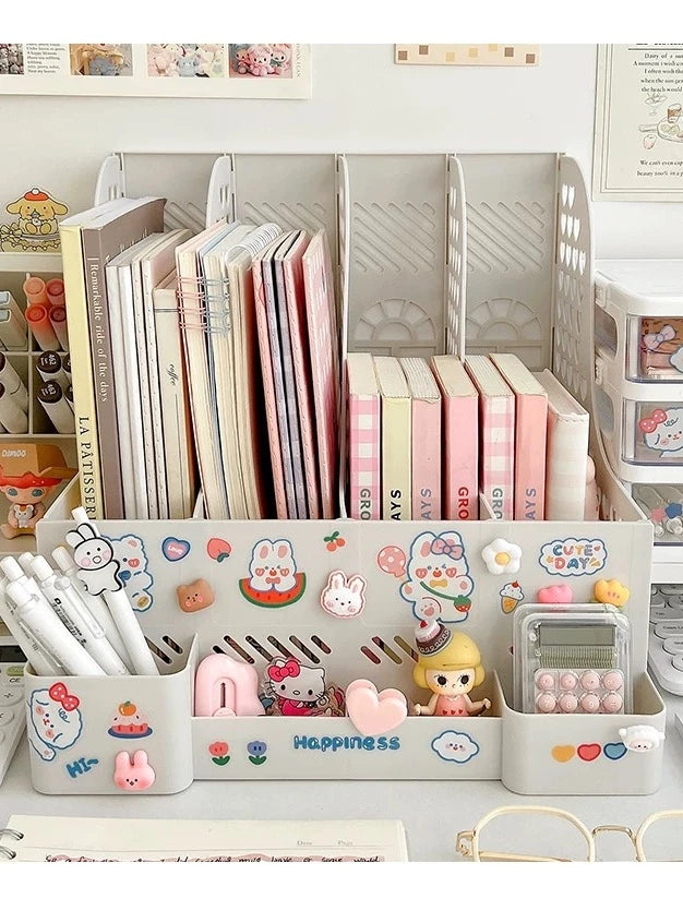 Desktop storage box Student office file basket Multi layer bookshelf Desktop file storage box Dormitory desk bookshelf
