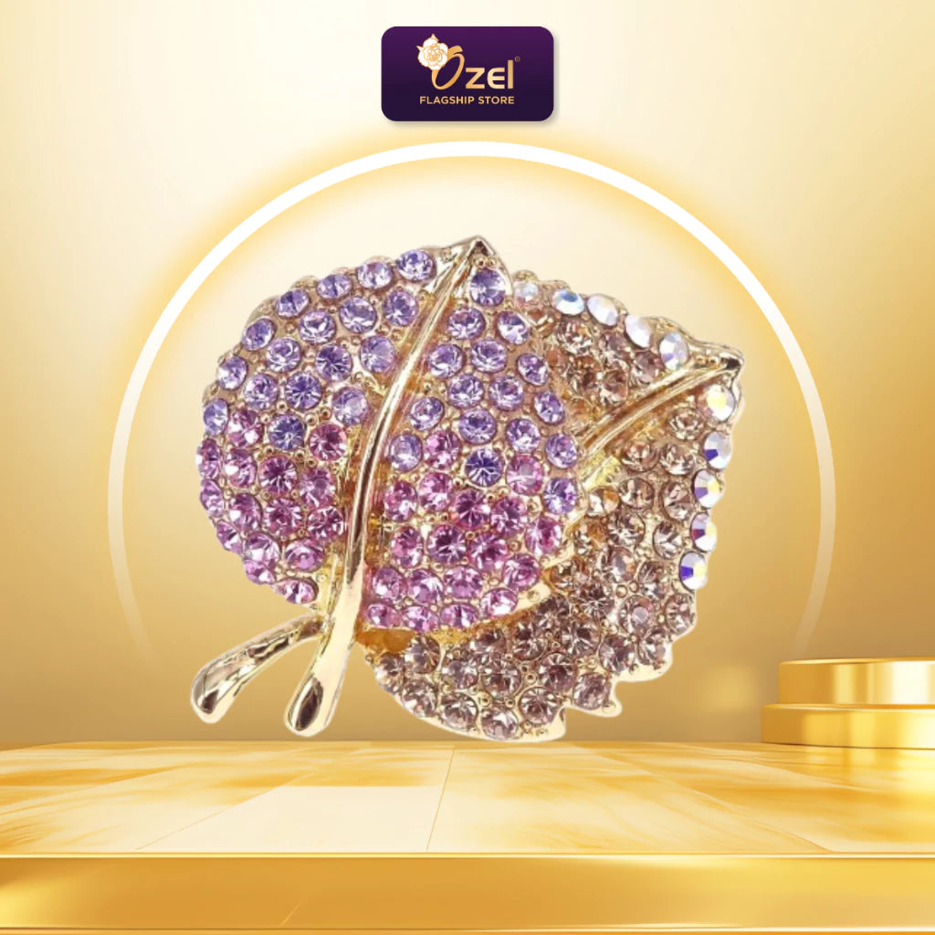 Ozel Twin Leaves Brooch B318 Kerongsang & Pin Tudung, Selendang & Songkok Majlis Formal