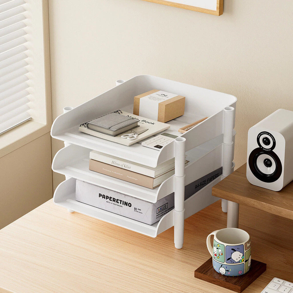 2 LAYER Document rack Office plastic layered A4 storage rack Desktop organizing document tray