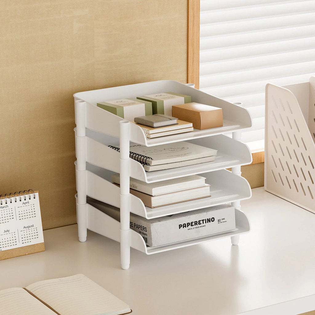 THREE LAYER Document rack Office plastic layered A4 storage rack Desktop organizing document tray