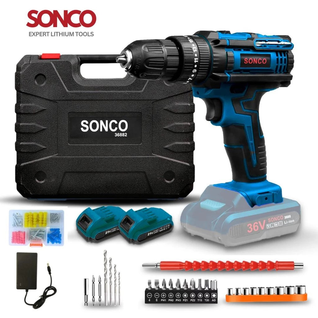 SONCO 88V/36V/24V/12V Cordless Impact drill hammer Screwdriver Portable Wall Hand Drill Gerudi elektrik Gerudi Tools