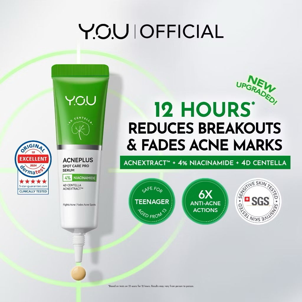 ￼[HOT] YOU AcnePlus Spot Care Pro Serum with 4D Centella Pionin Rapid Rawatan Jerawat Relieve Breakout (15g)