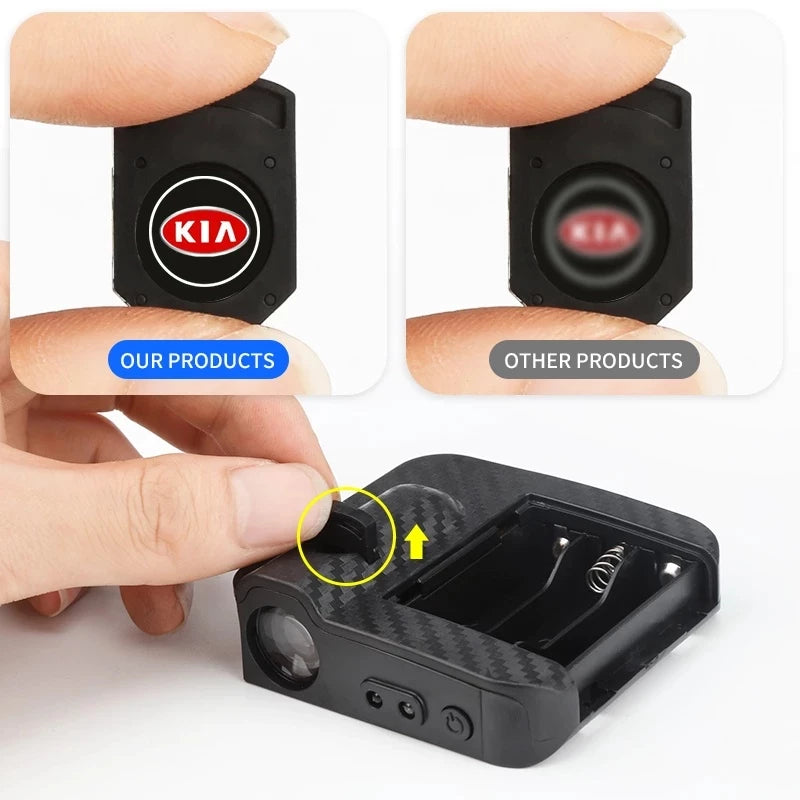1PCS Universal LED Car Door Welcome Laser Projector Logo Ghost Shadow Night Light Wireless Car Accessories Laser Emblem Lamp