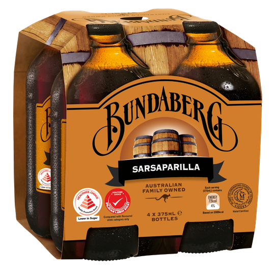 BUNDABERG SARSAPARILA 375MLX4