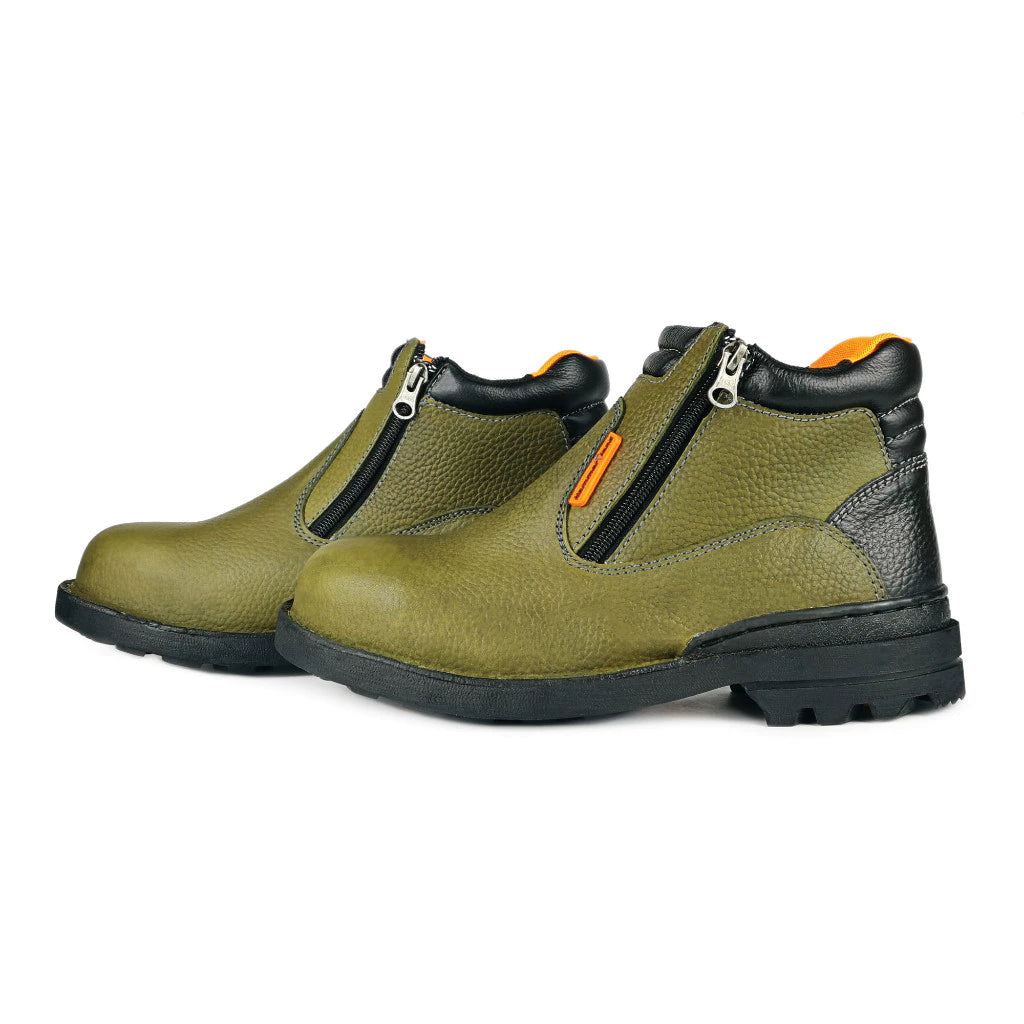 Hammerland Men Mid Cut Double Zip Safety Shoes HAM-4402