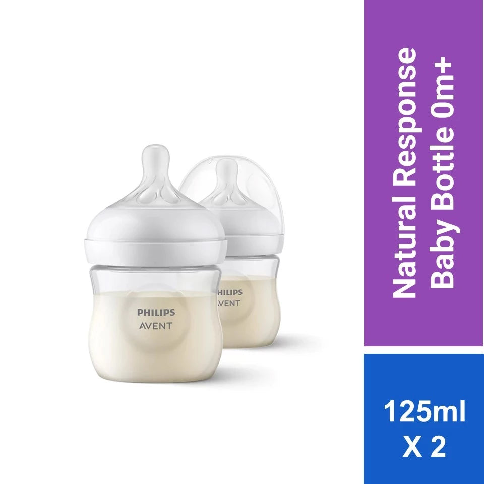 [New] Philips Avent Natural Response Baby Bottle 0m+ (4oz/125ml x 2 bottles) SCY900/02