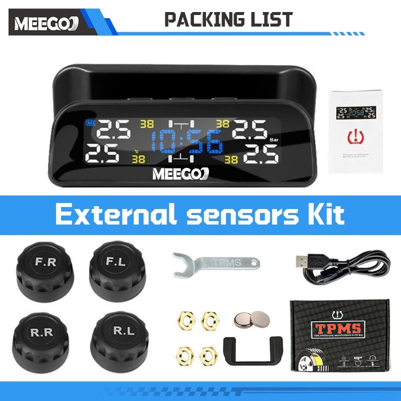 MEEGOO TPMS Tyre Pressure Monitor Car Wireless Tpms Tyre Pressure Monitoring System Car Tire Pressure Monitor