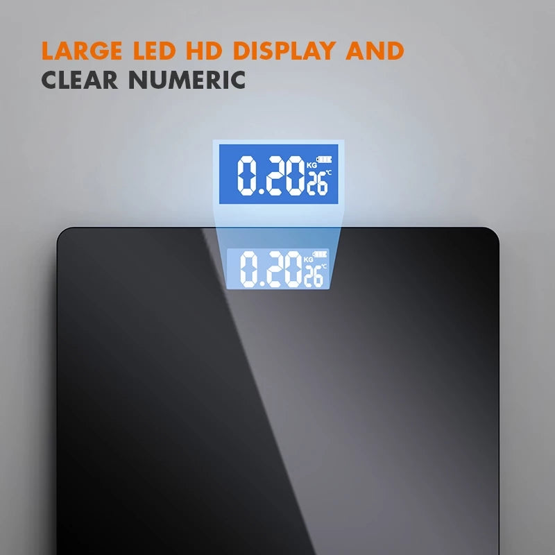 Gaabor Electronic Weight Scale Large LED HD Display Tempered Glass Black GWS-M01A