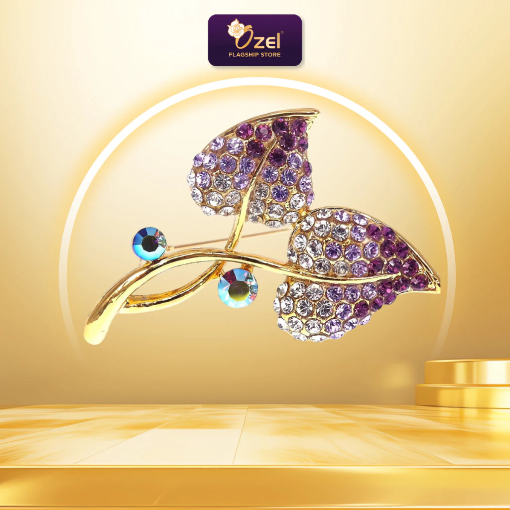 Ozel Brooches Daun Keladi B274 Kerongsang & Pin Tudung, Hijab, Songkok, Baju Kurung