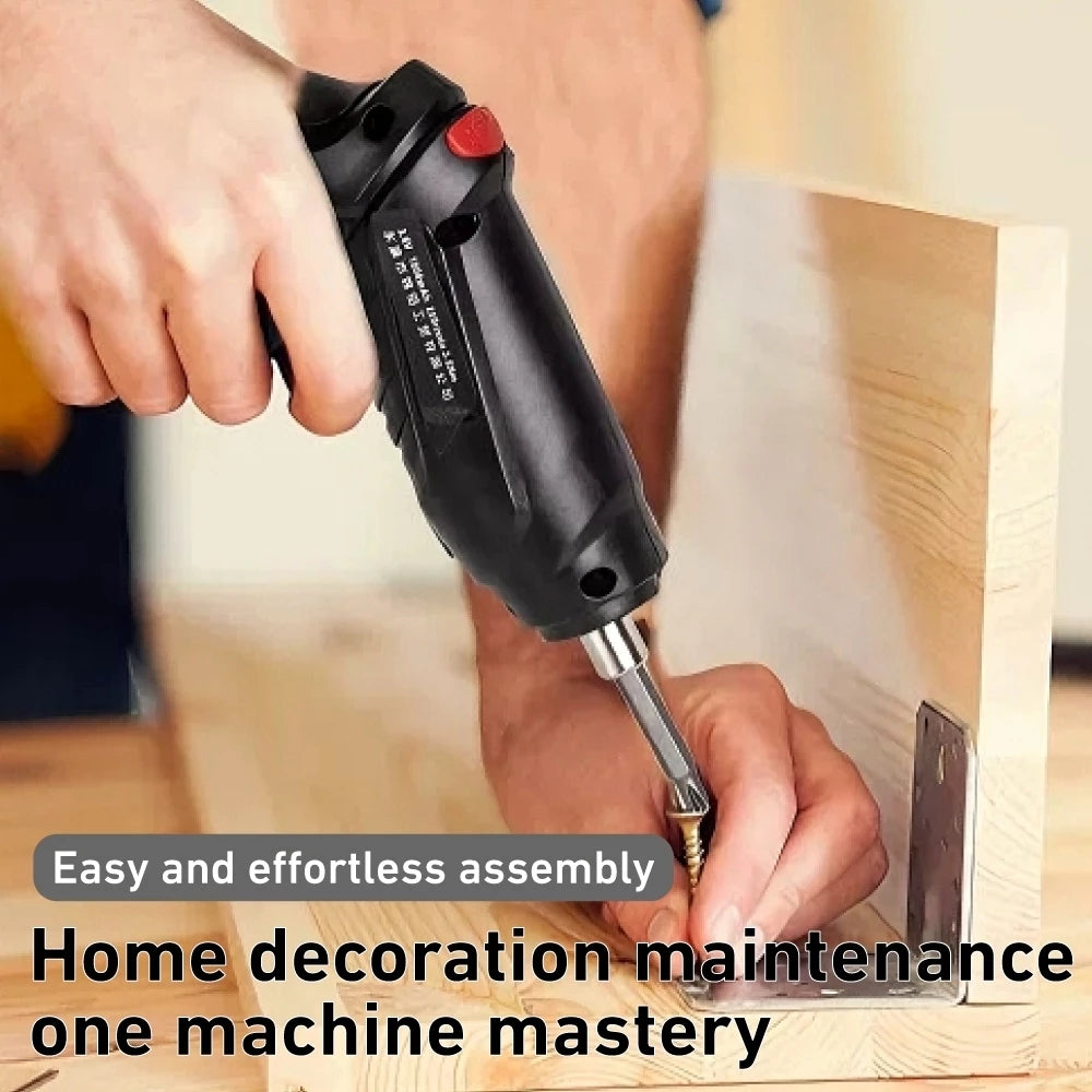 47 pcs USB Rechargeable Electric Screwdriver Drill with LED Light Rechargeable Portable Foldable