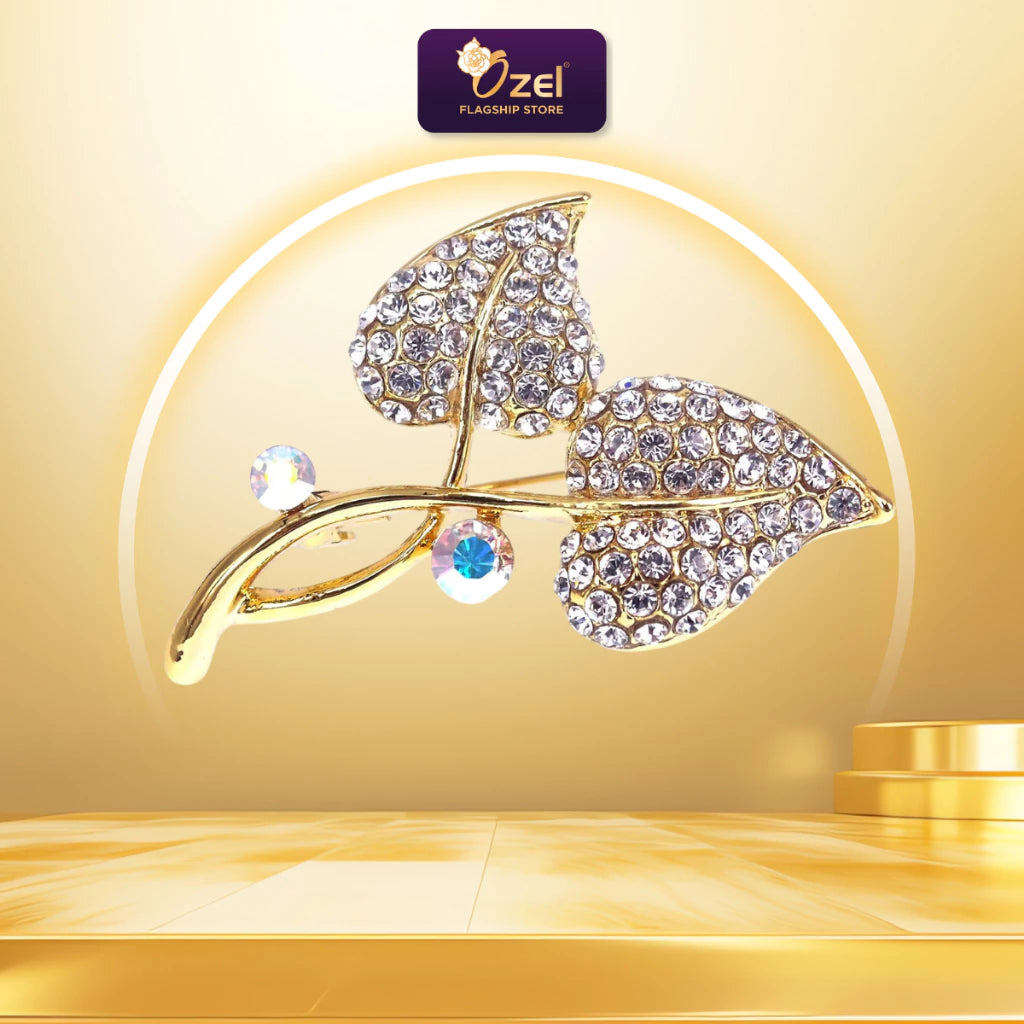 Ozel Brooches Daun Keladi B274 Kerongsang & Pin Tudung, Hijab, Songkok, Baju Kurung