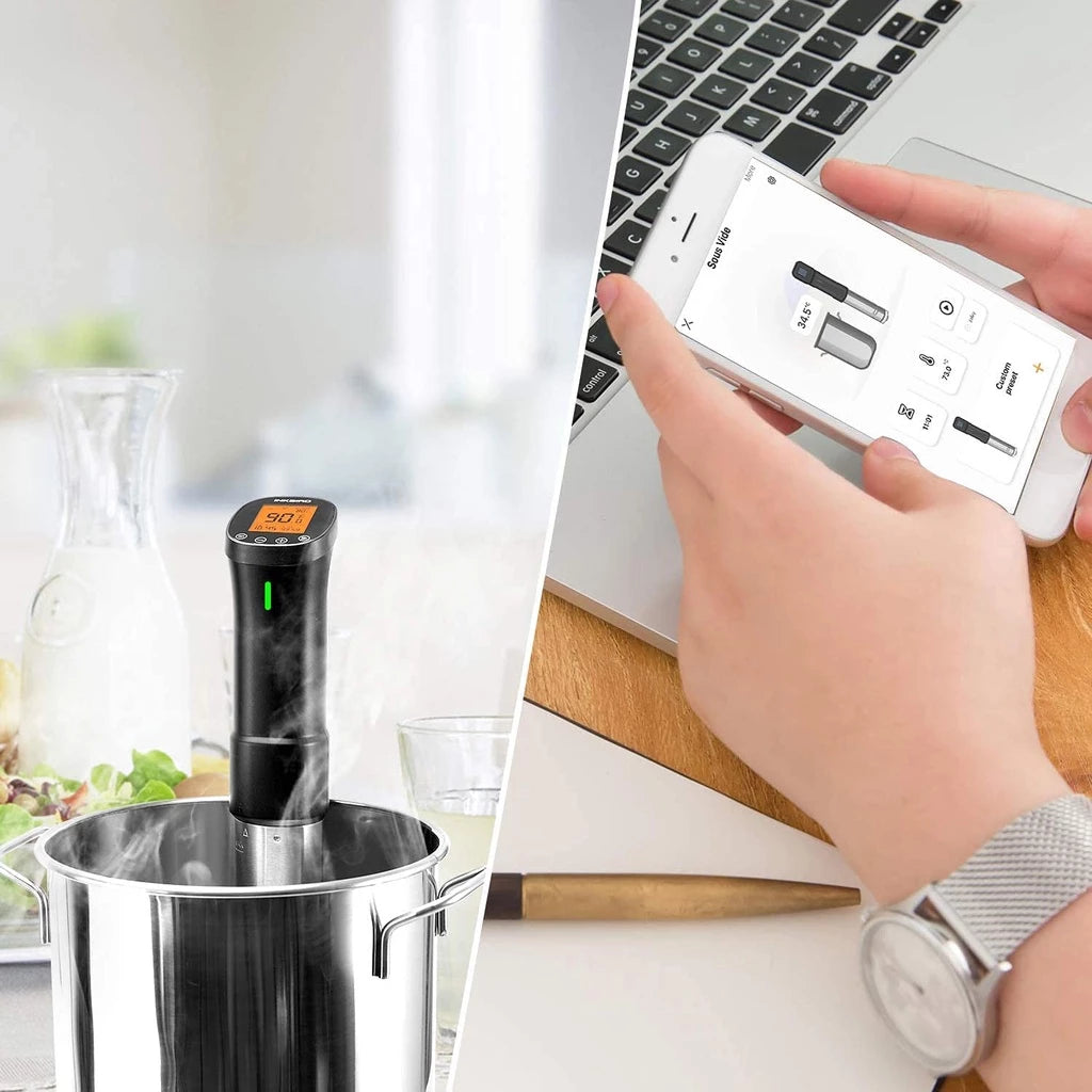 INKBIRD ISV-200W Sous Vide Machine Slow Cooker Electric WiFi Precision Cooker 1000W 3D Heating Remote Control with Timer Alarm EU
