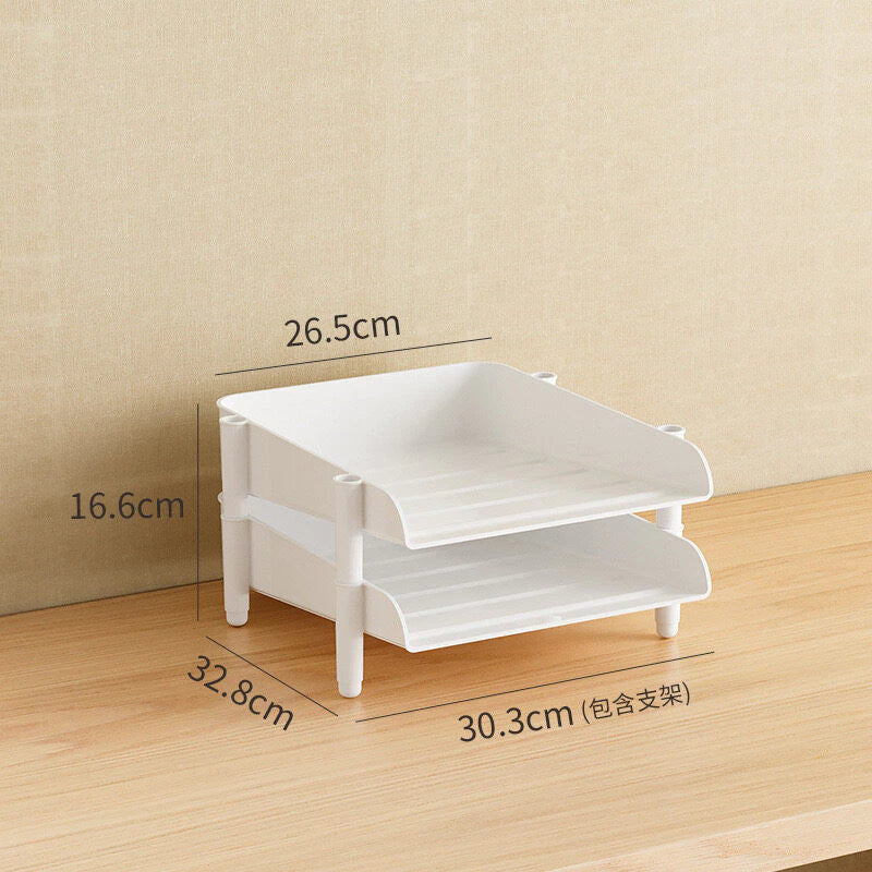 2 LAYER Document rack Office plastic layered A4 storage rack Desktop organizing document tray